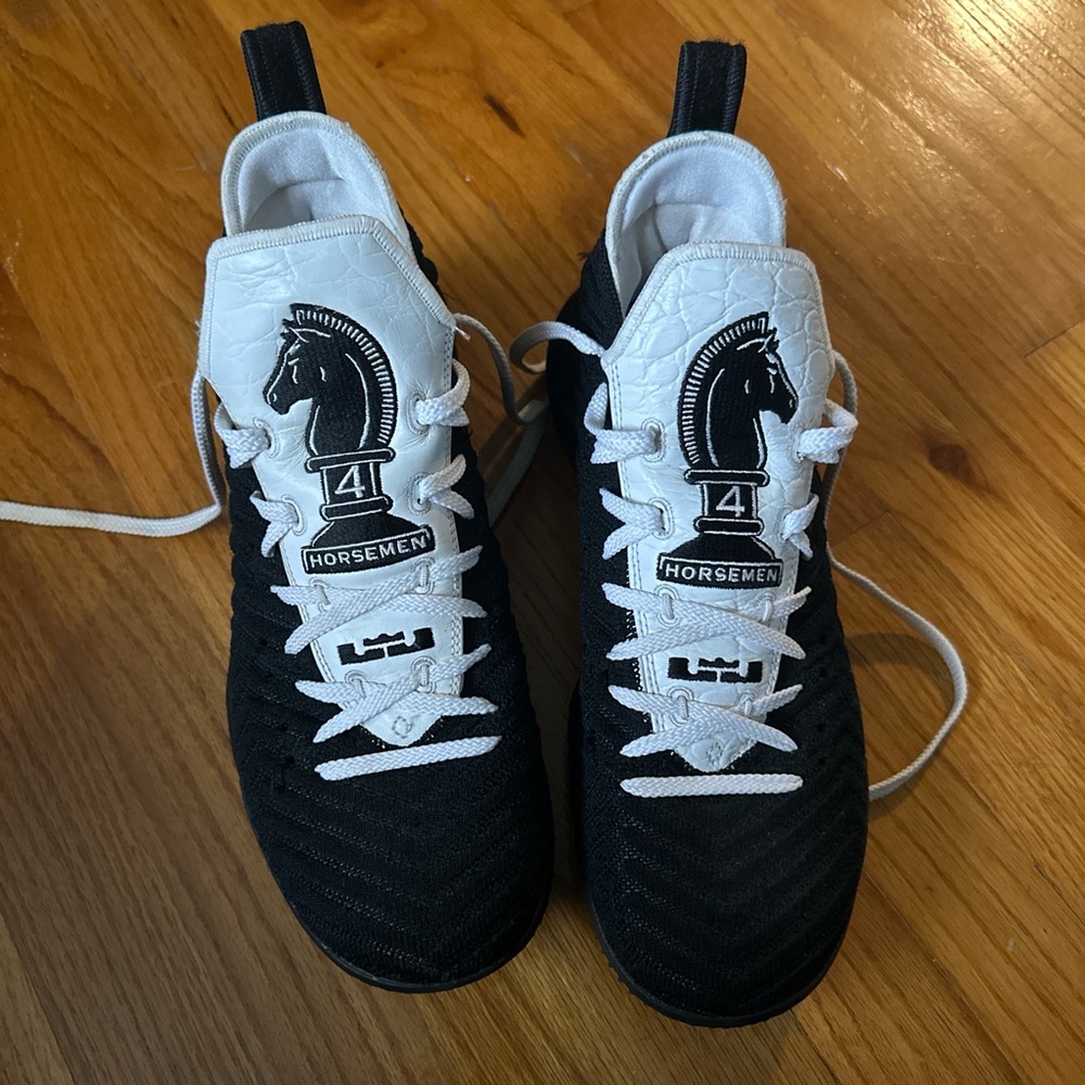 Nike LeBron 16 Horseman Black and White Checkered Sneakers